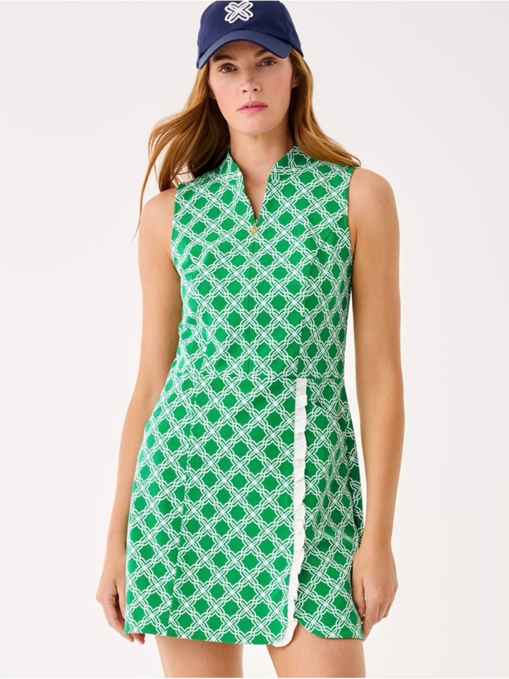 NWT Lilly Pulitzer 14 UPF 50+ Luxletic Catarina Ruffle Dress “Bamboo Green” - Picture 2 of 9